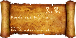 Kerényi Nóra névjegykártya