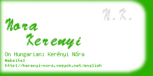 nora kerenyi business card